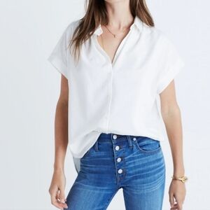 Madewell White Button-Up Shirt